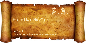 Petrika Márk névjegykártya